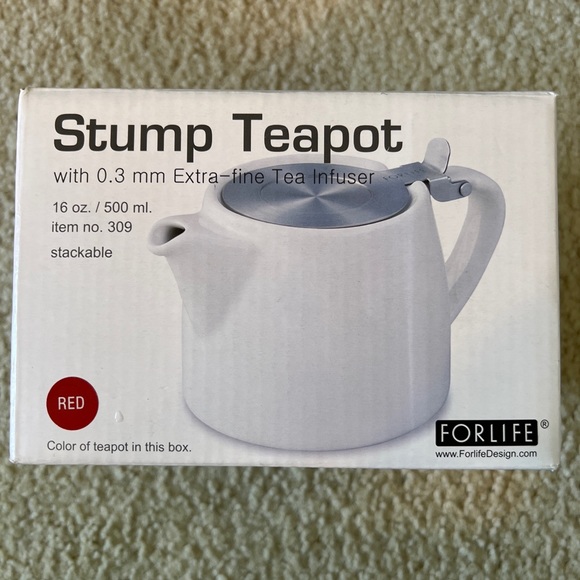 Teavana Kitchen Teavana Forlife Stump Teapot 8oz Porcelain Red With